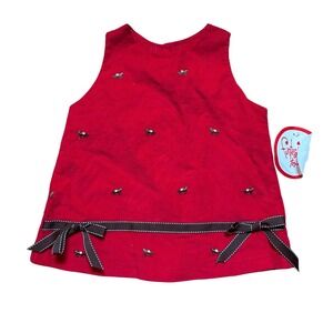 Funtasia Too Horse Jumper Kids Red New Embroidered Corduroy Dress SIZE 2T